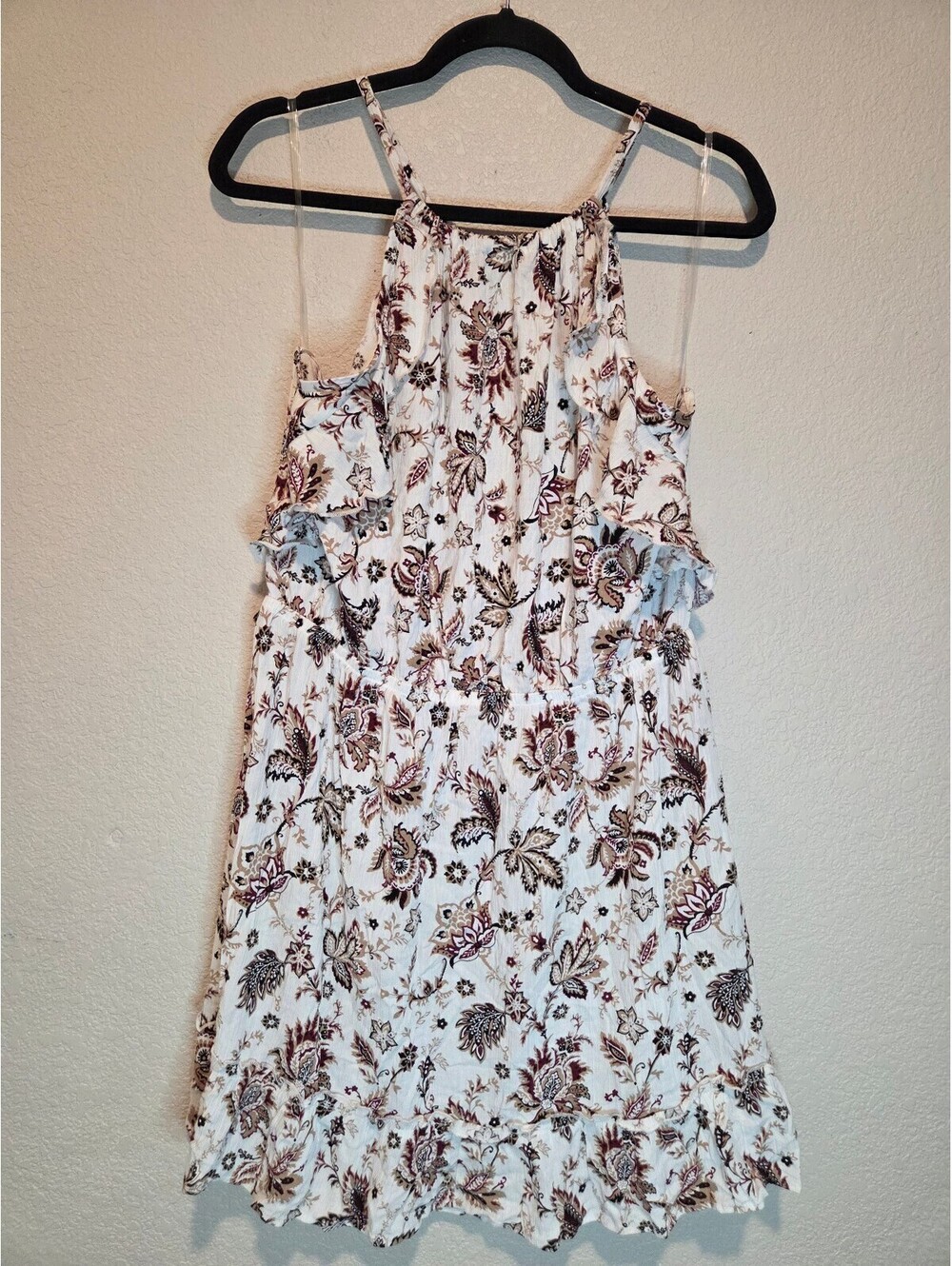 Wallflower Floral Print Sleeveless Summer Dress with Ruffle Details, XXL